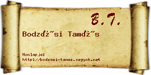 Bodzási Tamás névjegykártya